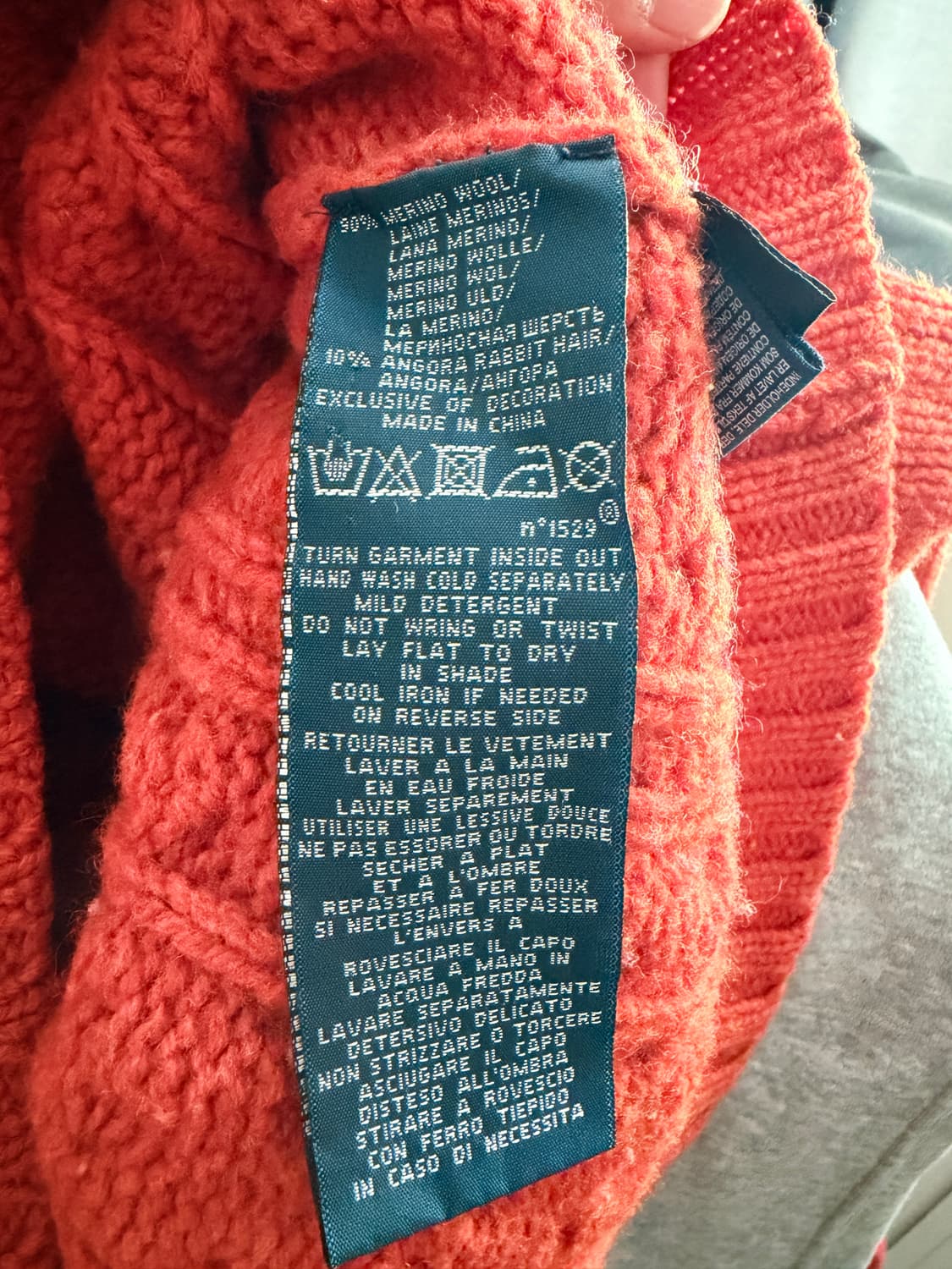 폴로 랄프로렌 숄카라 니트 오렌지 M 상품이미지5