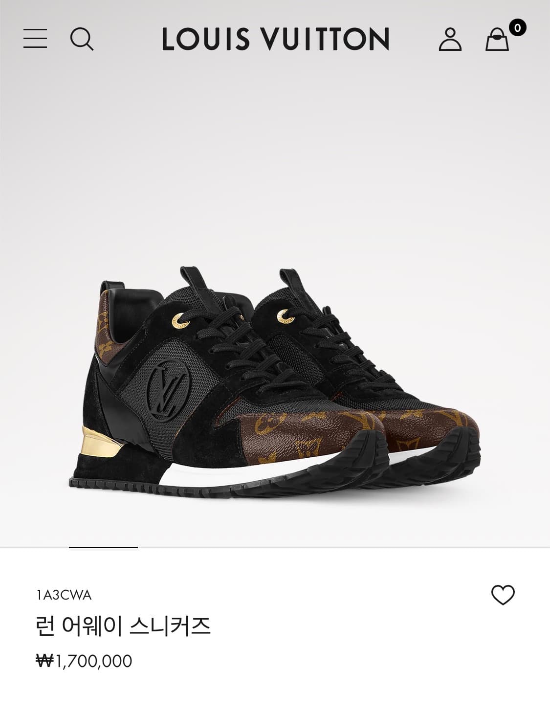 Louis Vuitton Run Away Sneaker 모노그램 상품이미지1