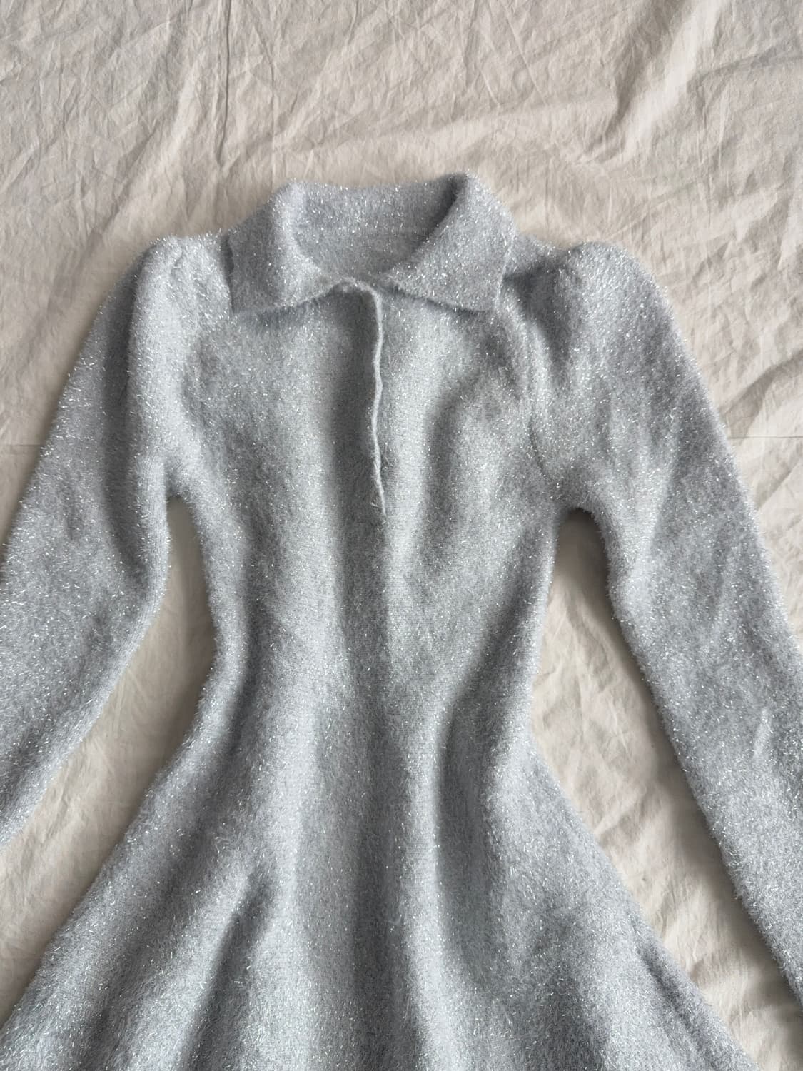 스카이블루그레이 폭닥 러블리 니트 원피스 상품이미지3