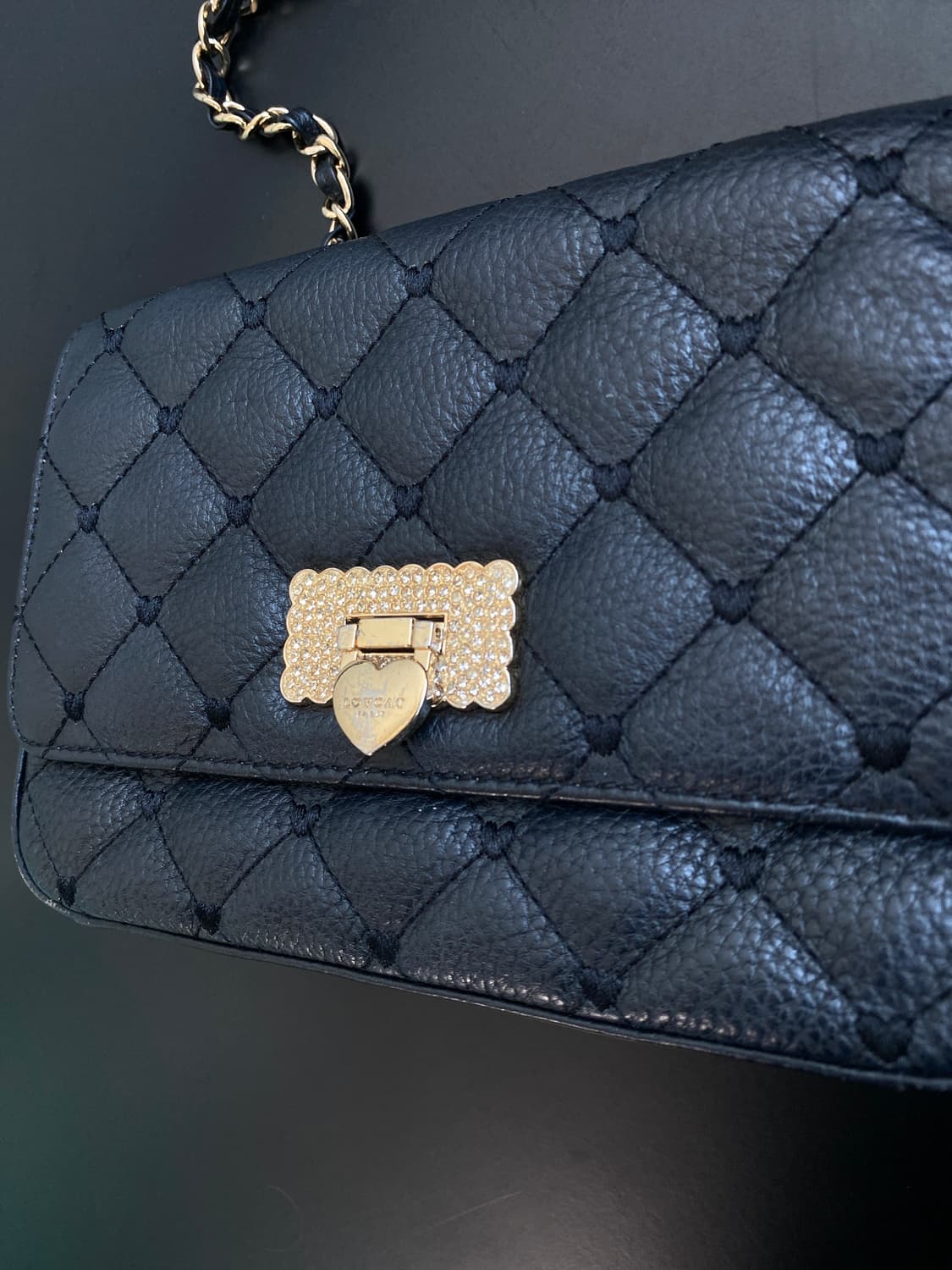 러브캣 블랙 퀼팅 체인백 상품이미지2