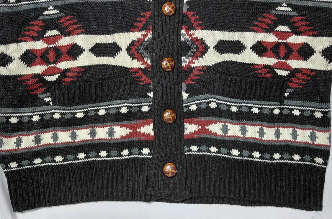 아메카지 감성 LOCK HEAVEN 네이티브 패턴 코위찬 숄칼라 가디건 상품이미지3