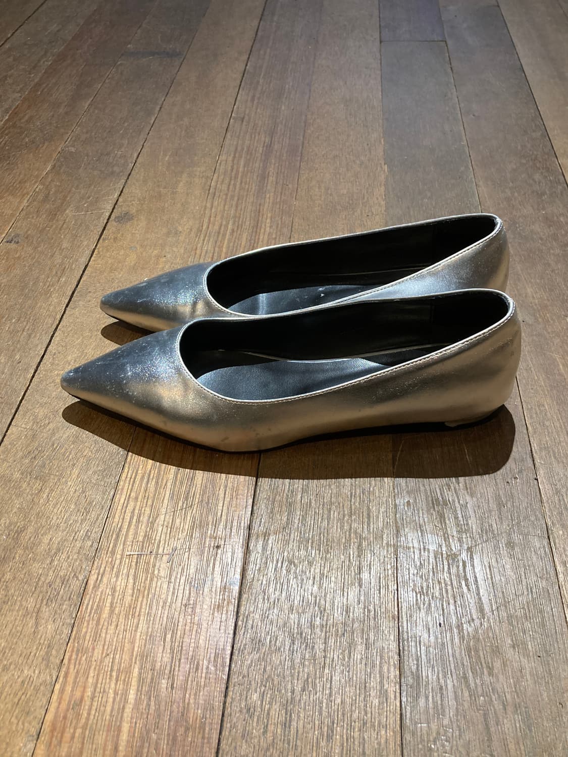 실버 스틸레토 플랫슈즈 상품이미지2