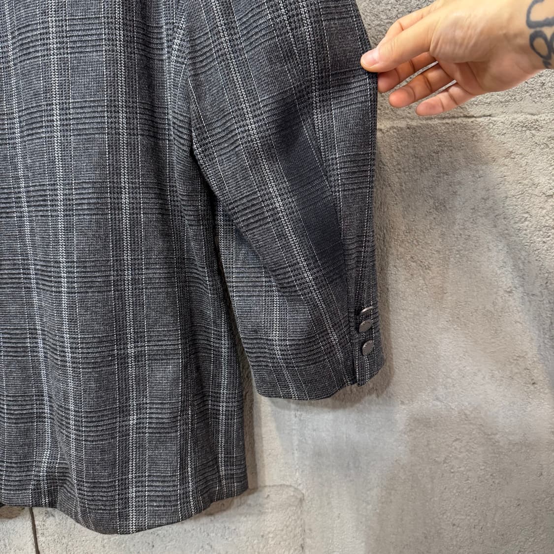 베르사체 클래식 투버튼 체크 블레이저 자켓 (XL)  상품이미지5
