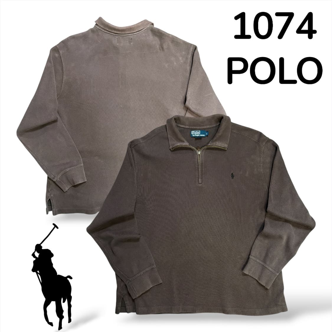 폴로 버건디 반집업 카라 롱슬리브 L 상품이미지1