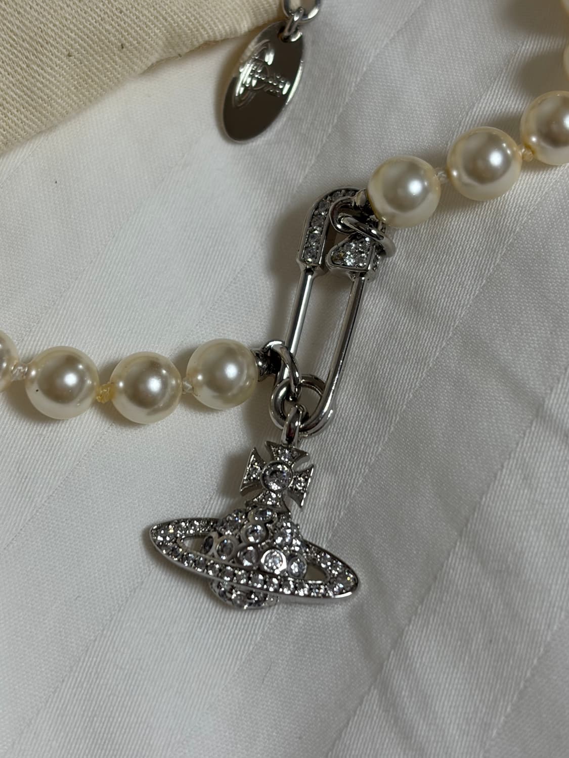 비비안 웨스트우드 루크리스 펄 네클리스 실버 상품이미지2