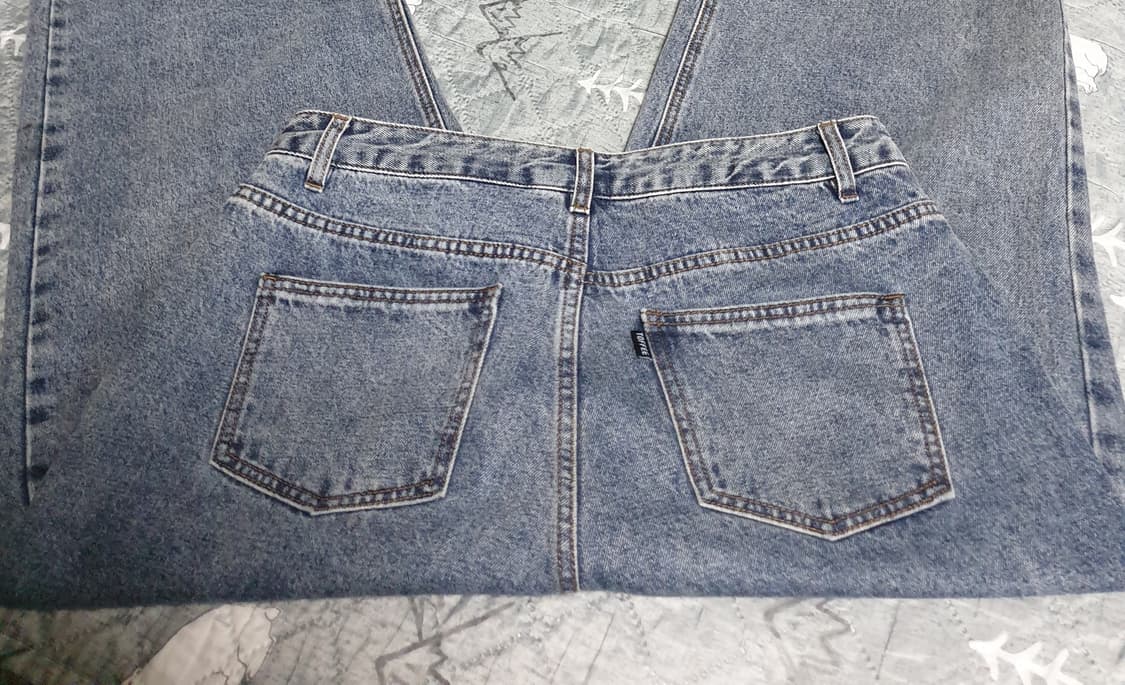 토피 와이드 데님팬츠 오일인디고 (XL) 상품이미지3