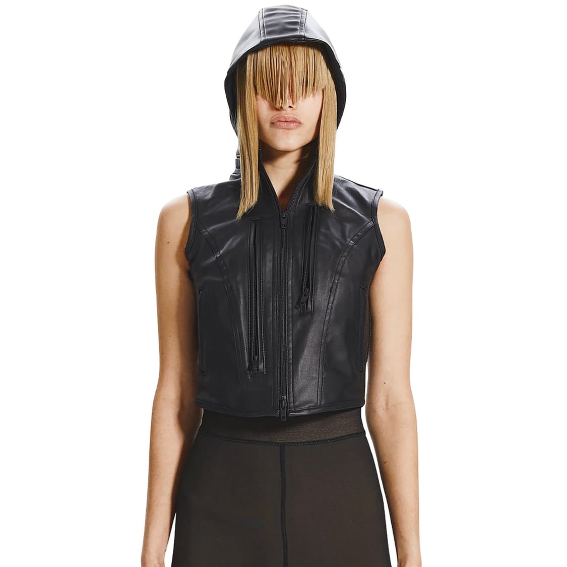 로딩룸 레더 후드 베스트 집업 상품이미지5