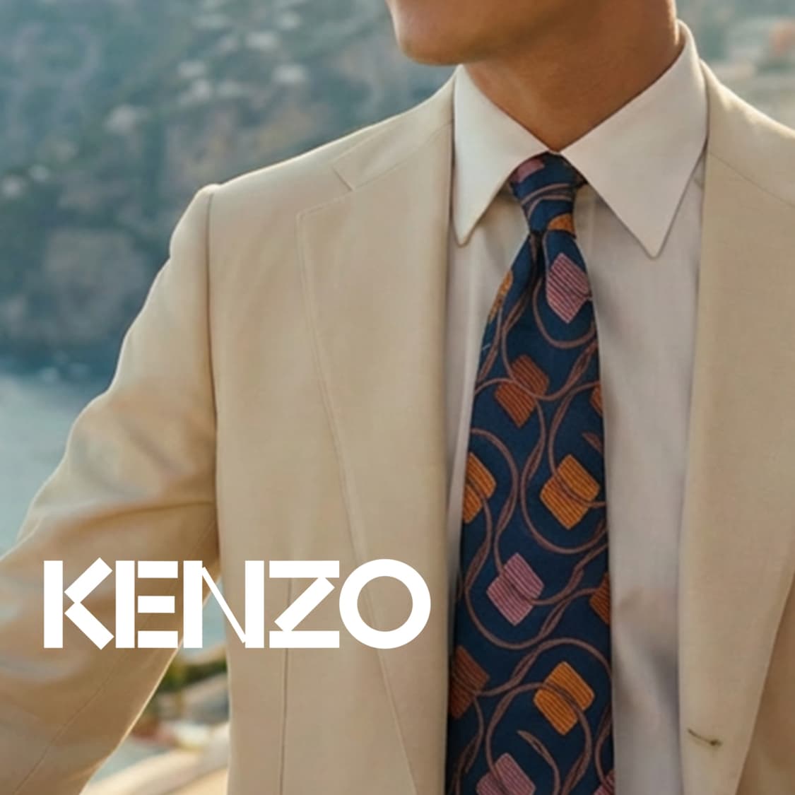 겐조 실크 네이비 자카드 패턴 넥타이 9.5cm A+~A등급 E853
 상품이미지1