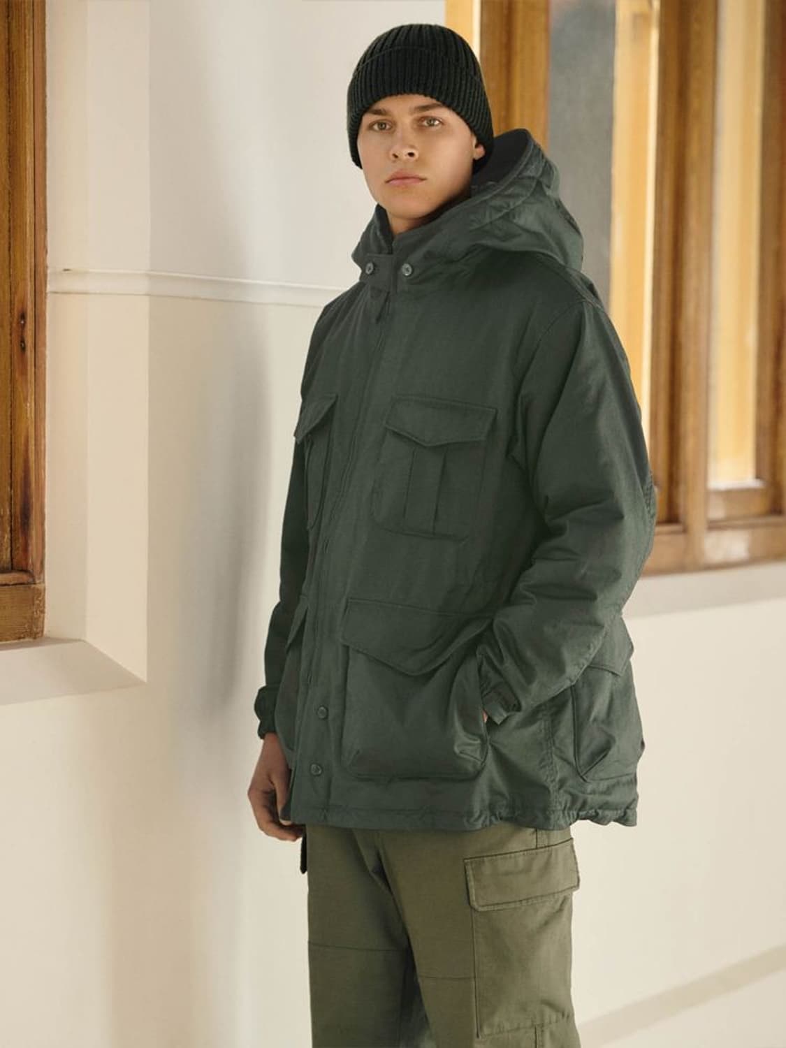 유니클로 엔지니어드 가먼츠 퍼프테크 유틸리티 자켓 올리브 L 유니 엔가 상품이미지2