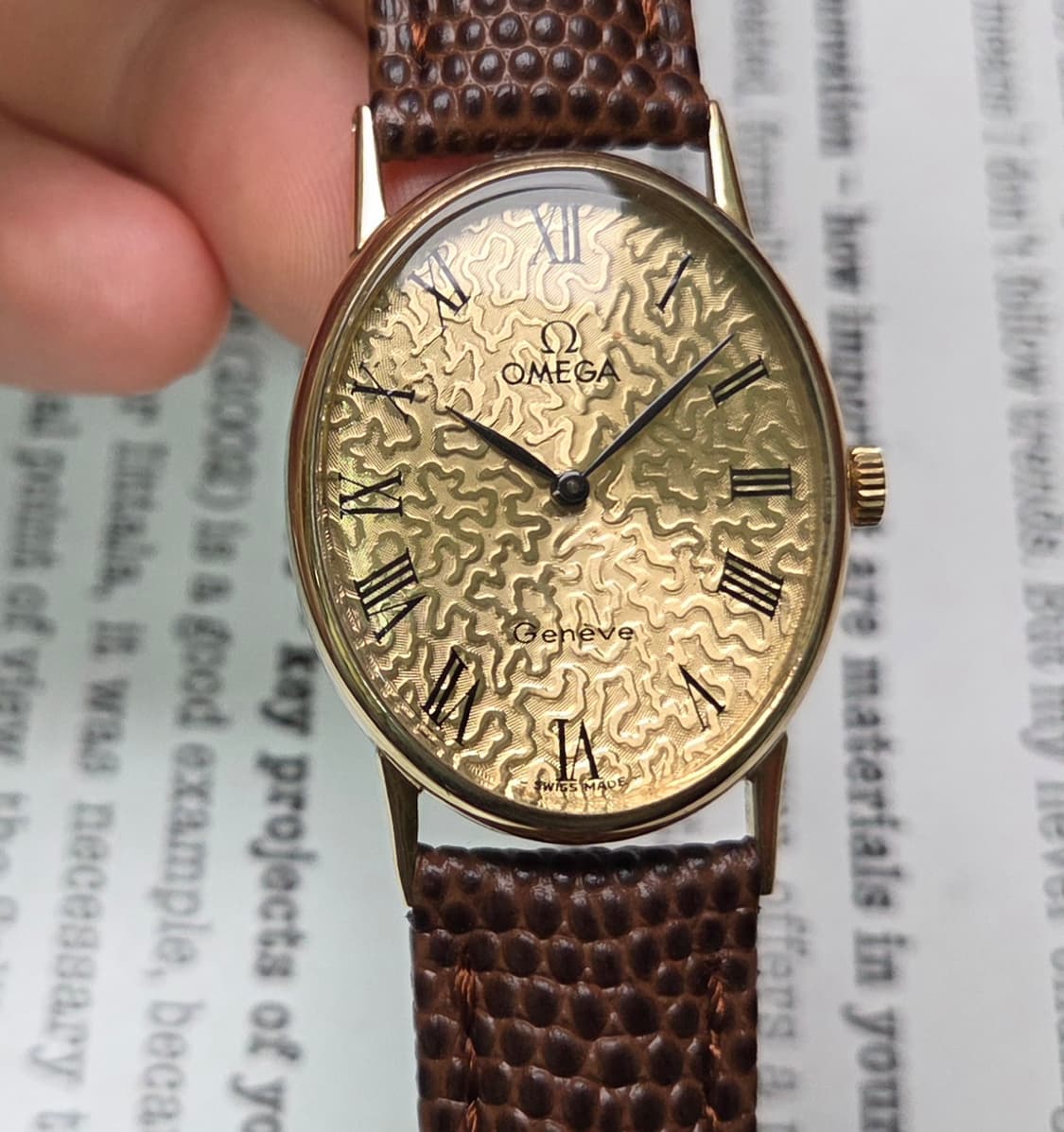 레어] 빈티지 오메가 제네브 엘립스 지진판(플라워판) 금장 수동 메커니컬 상품이미지1