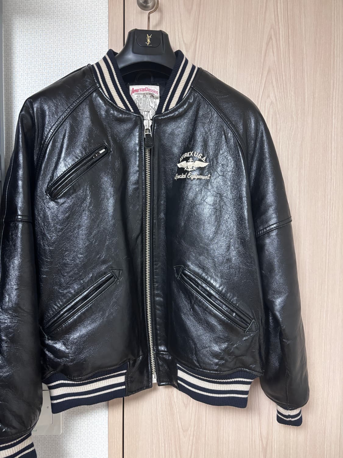 아비렉스 레더 아이콘 바시티자켓 상품이미지1