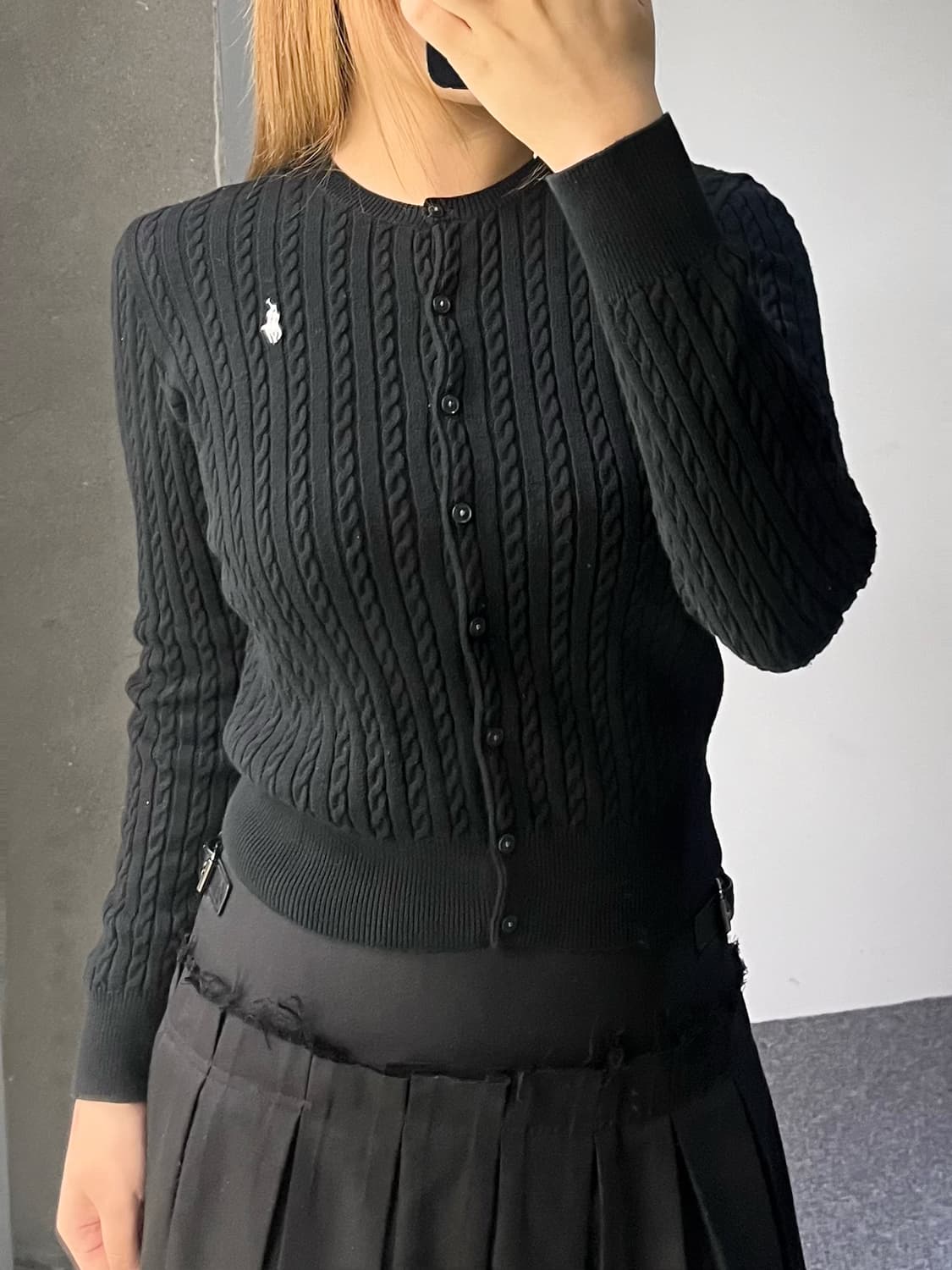 폴로 랄프 로렌 QR 라벨 케이블 가디건 상품이미지2