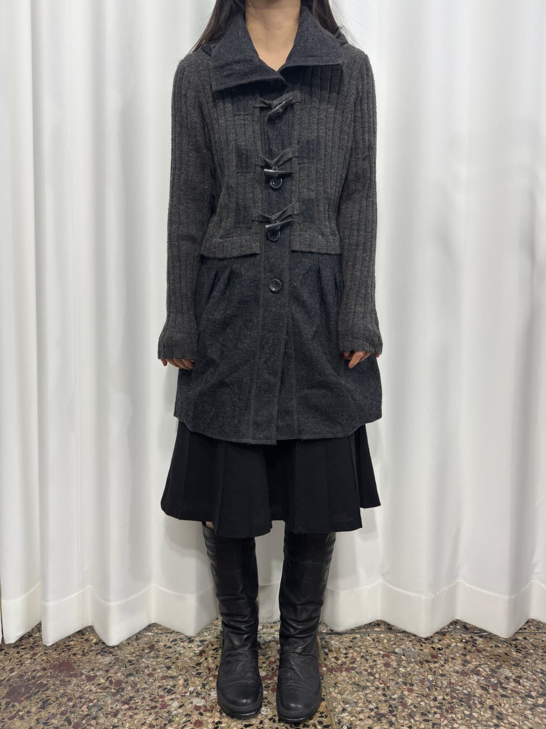 vivi age design duffle cardigan 상품이미지3