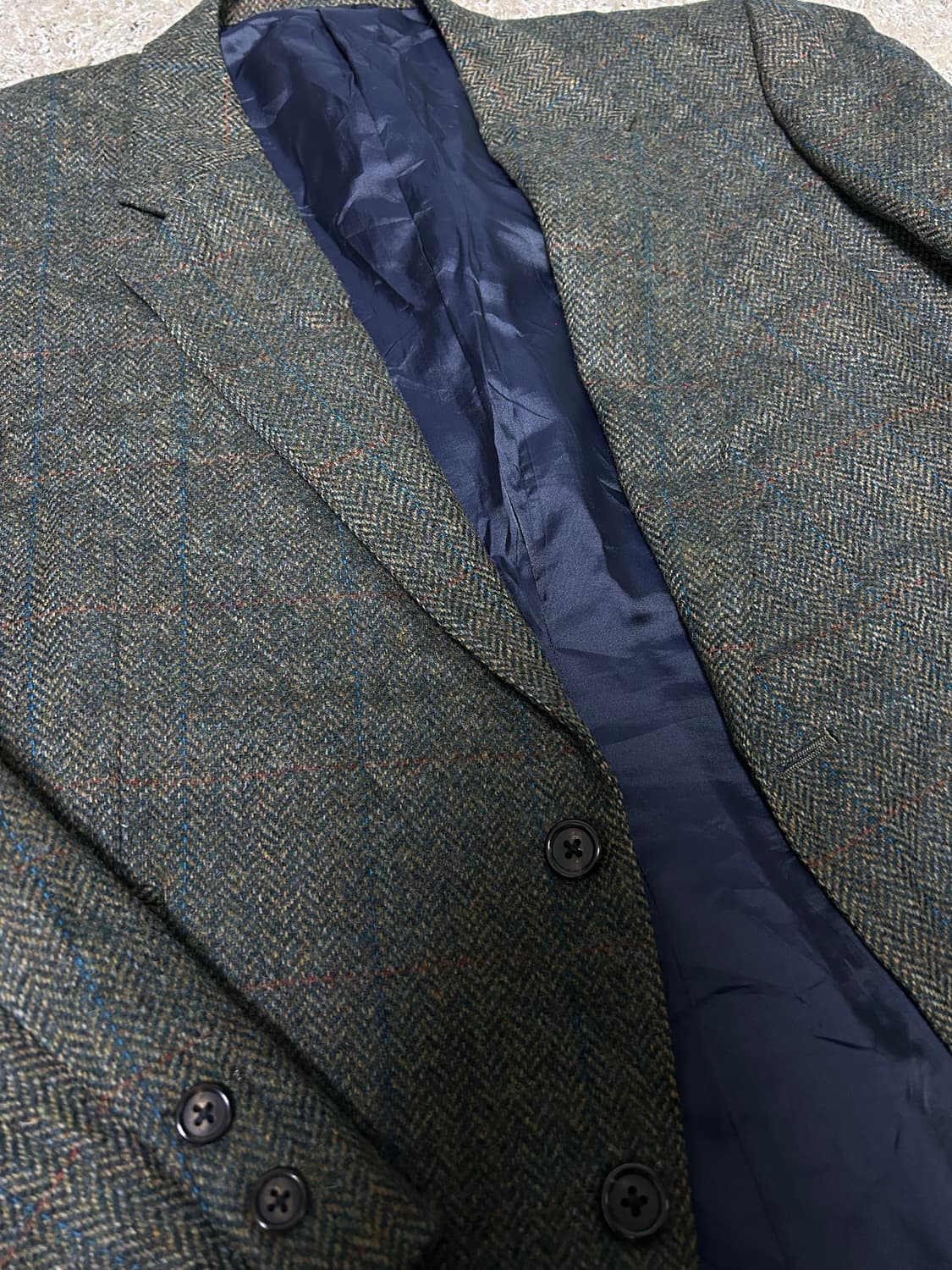 스코틀랜드원단 일제 헤링본 체크블레이저 사이즈 105 상품이미지2