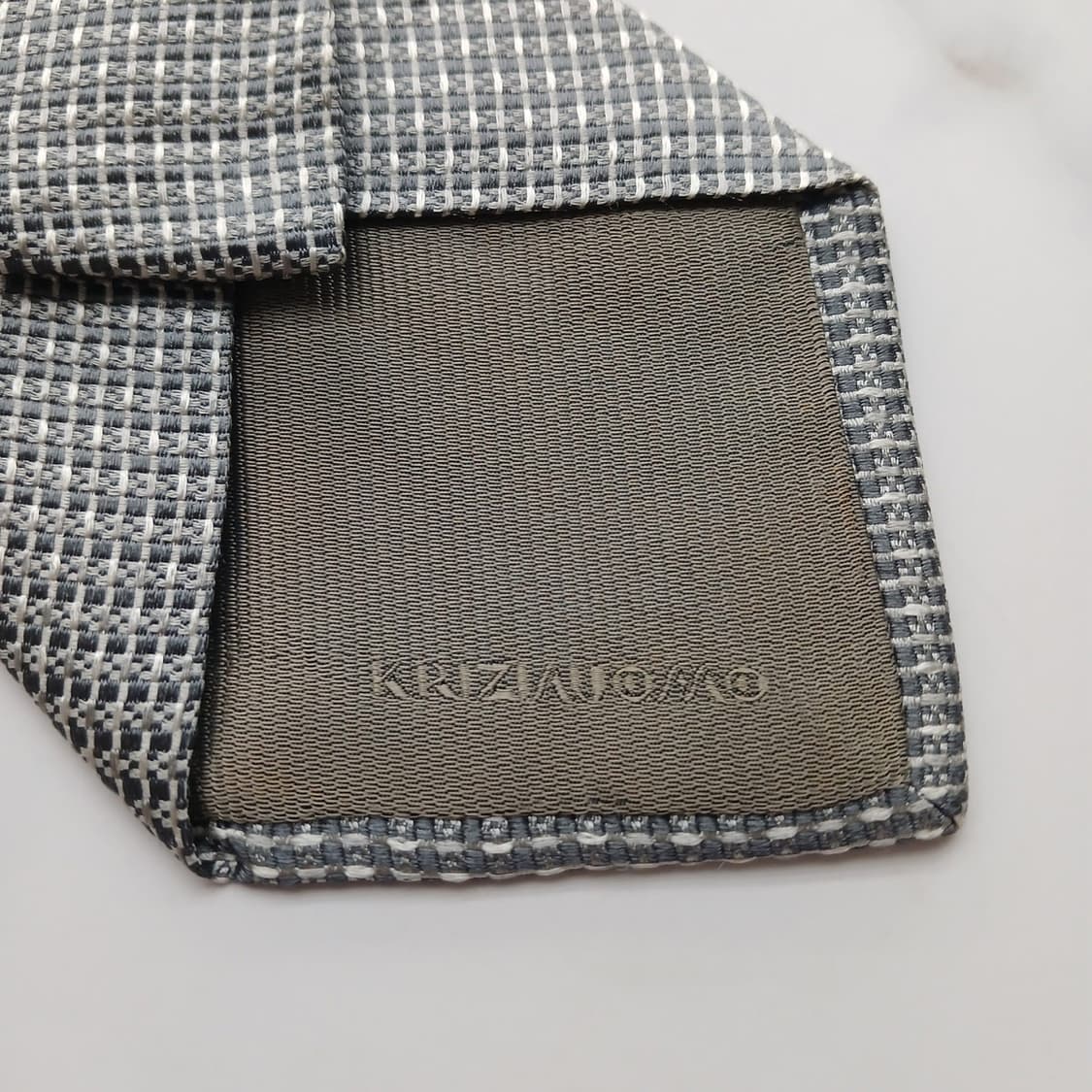 크리지아 우오모 실크 실버 자카드 넥타이 9.1cm A+등급 A18715 상품이미지4