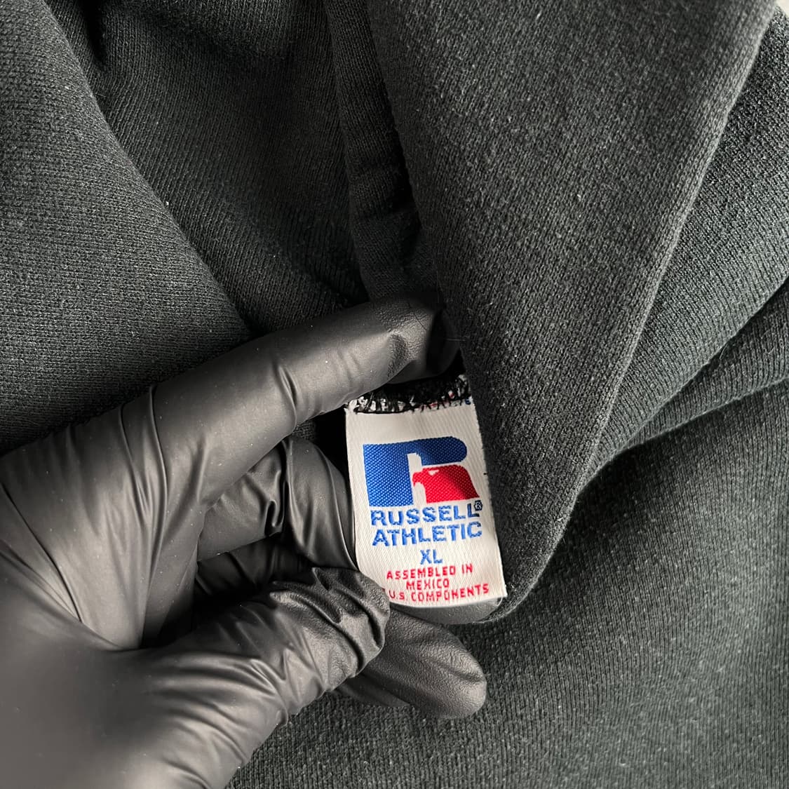 빈티지 러셀 애슬래틱 후드 블랙 상품이미지5