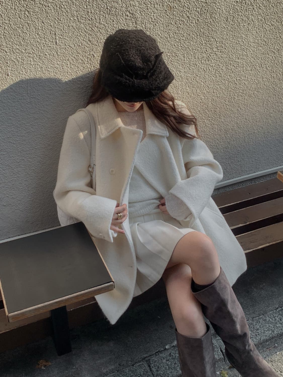 아이보리 하프코트 상품이미지2