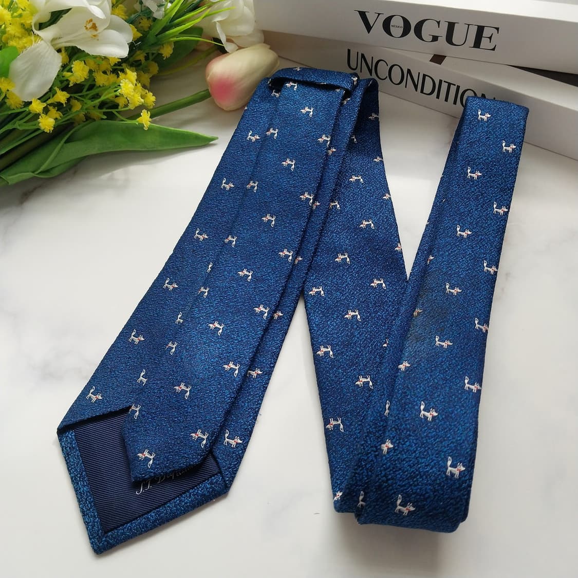 에스.티. 듀퐁 실크 애니멀 패턴 넥타이 7.5cm B등급 K921 상품이미지6