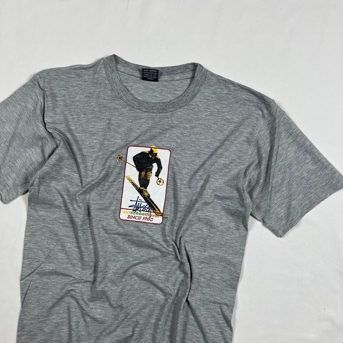 90’s 스투시 stussy 올드스쿨 플레이버 스키맨 반팔티 상품이미지2