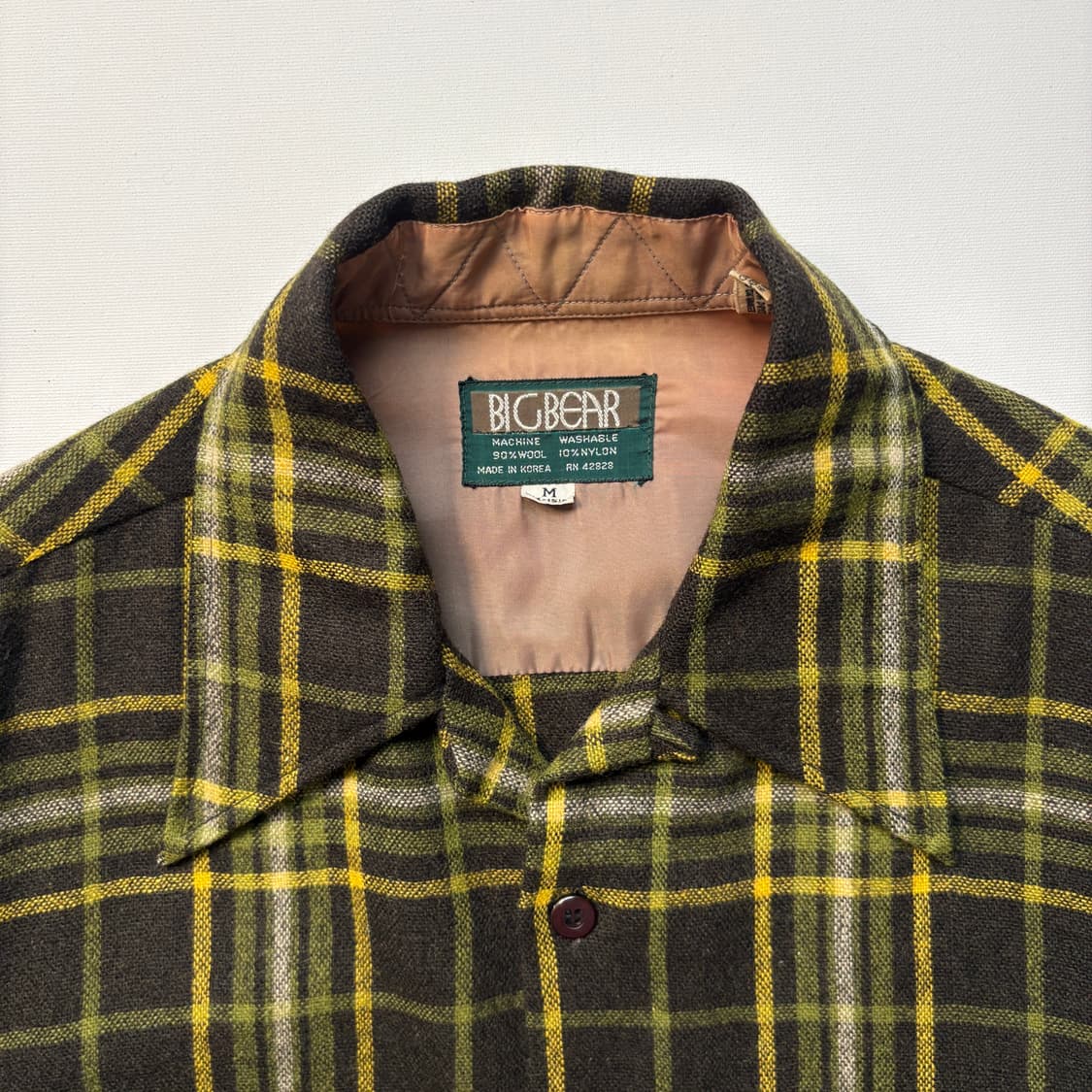 [M] 70s BIG BEAR 플란넬 셔츠자켓 (green/yellow) 상품이미지2