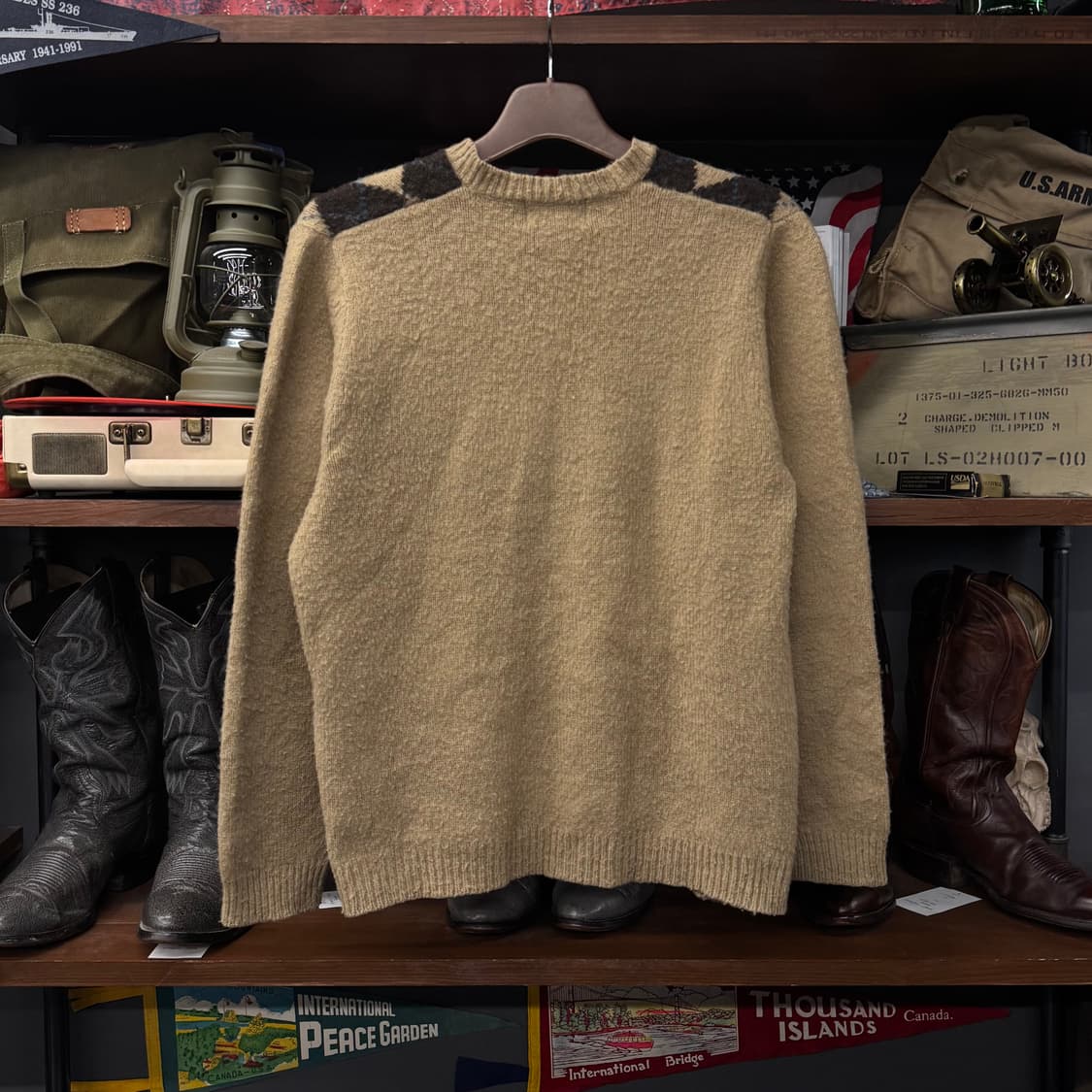 에디바우어 아가일 패턴 울 빈티지 니트 / 아웃도어 엘엘빈 상품이미지2