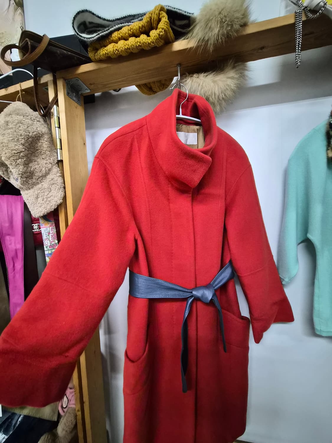 오브제 오렌지다홍 핸드메이드 코트 상품이미지3