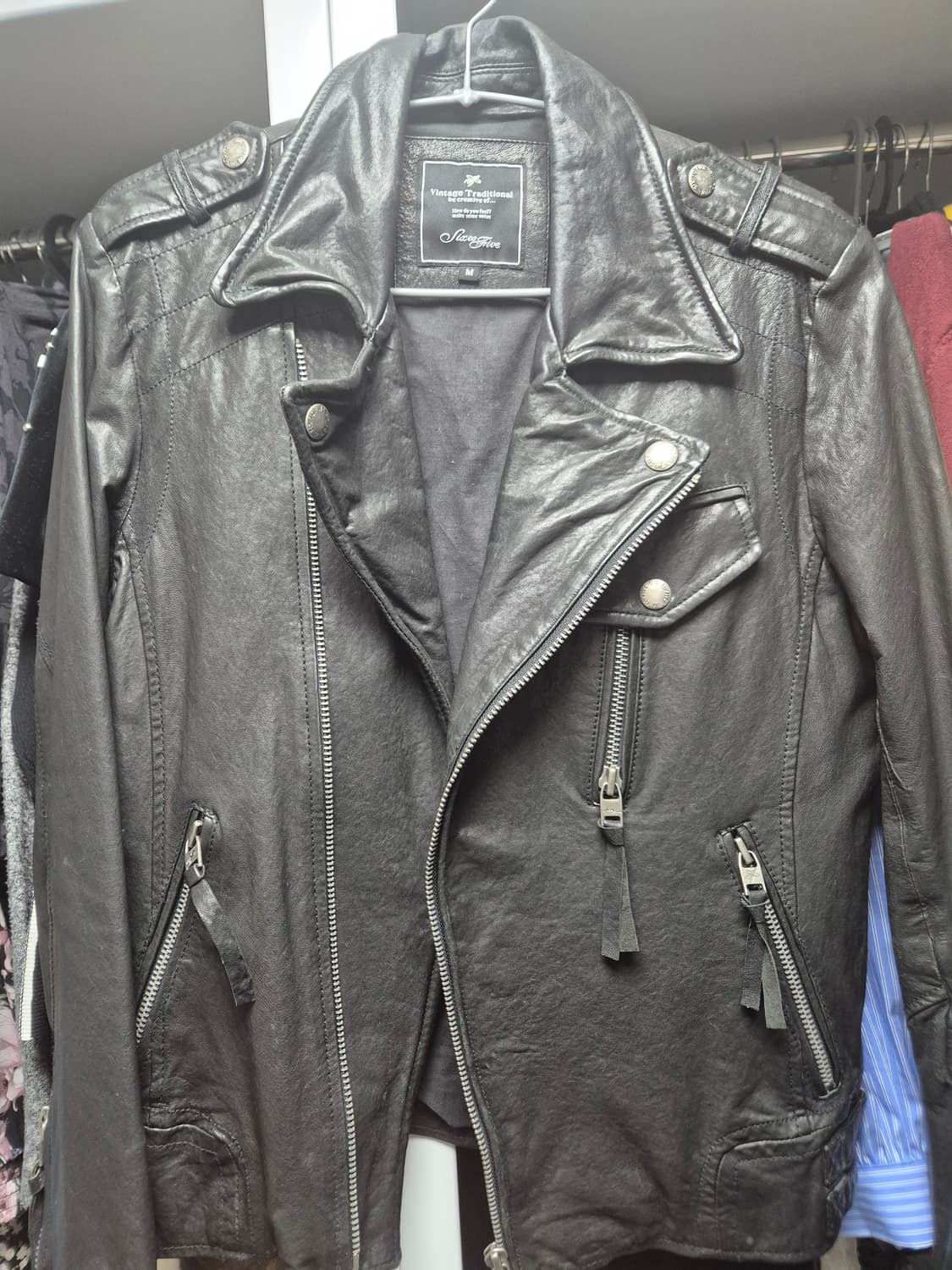 SixtoFive 빈티지 양가죽 라이더 가죽자켓 상품이미지1