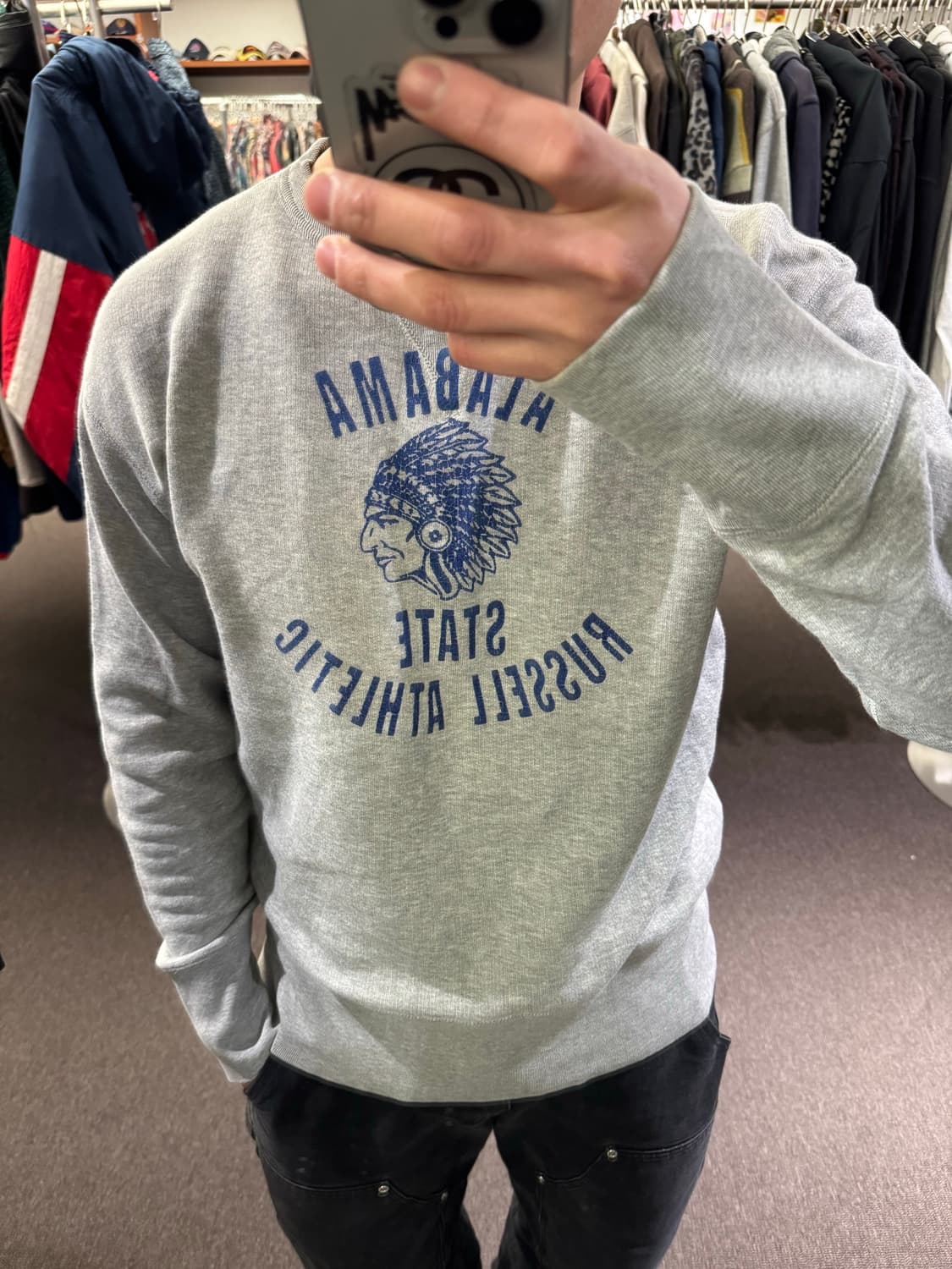 L)러셀 빈티지 인디언 프린팅 스웻셔츠 상품이미지1