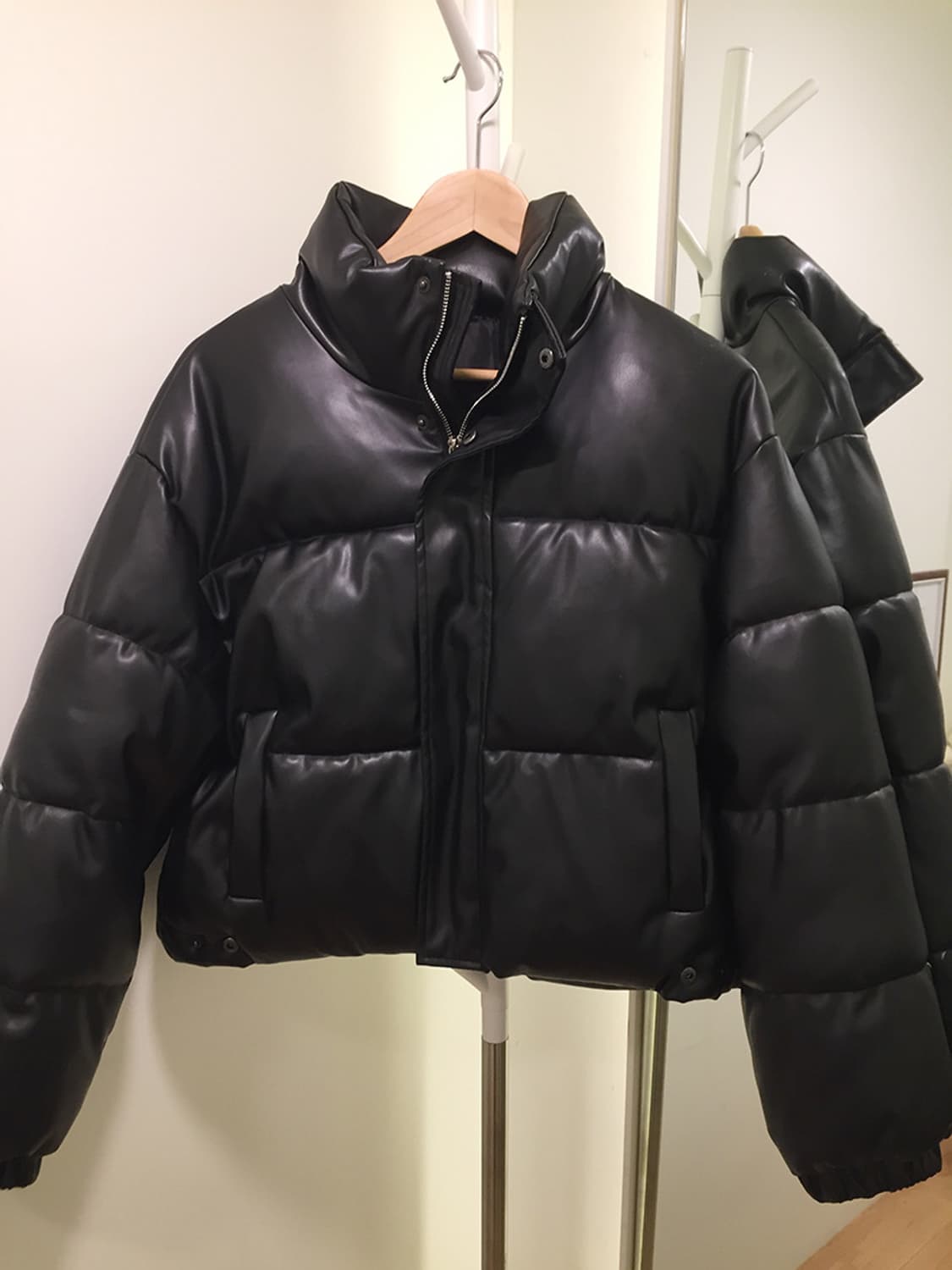 여성 빈티지 레더패딩점퍼 95~100 상품이미지4