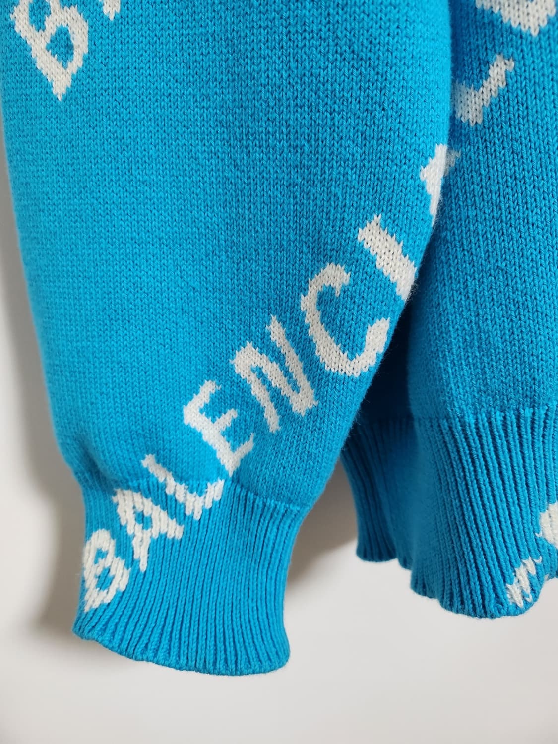 [L] 발렌시아가 블루 멀티로고 울 오버핏 니트 625329 T3178 상품이미지4