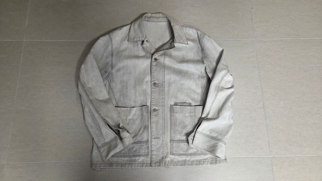 솔리드 옴므 워시드 다잉 빈티지 워크 웨어 데님 자켓 상품이미지1