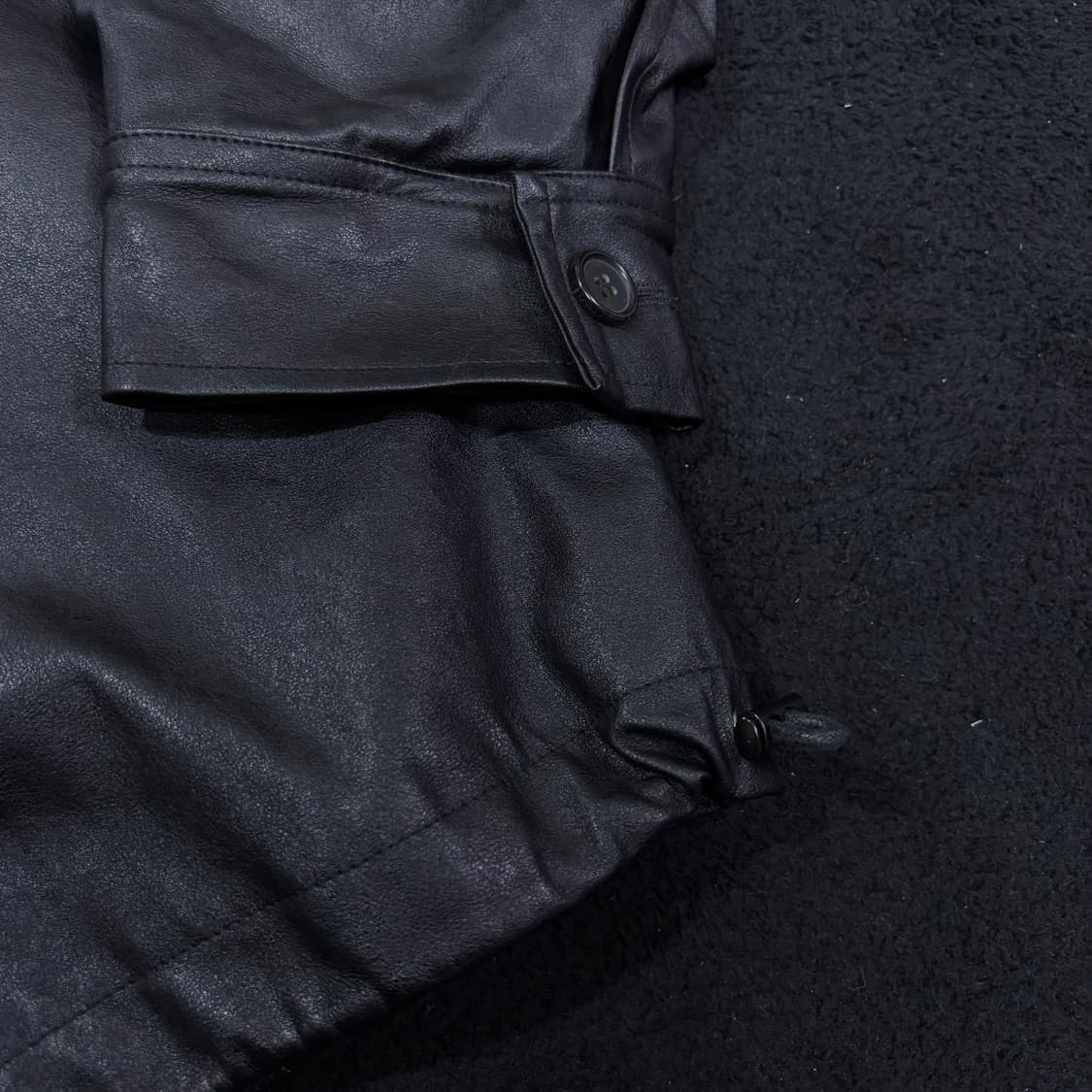 M 파르티멘토 블랙 비건 레더 필드 가죽자켓 상품이미지4