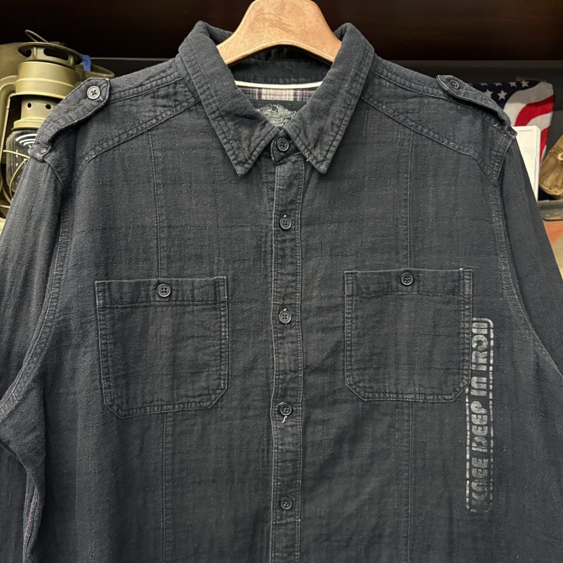 00s 할리데이비슨 Y2K 엠보싱코튼 #1 라이더 셔츠 N457 상품이미지3