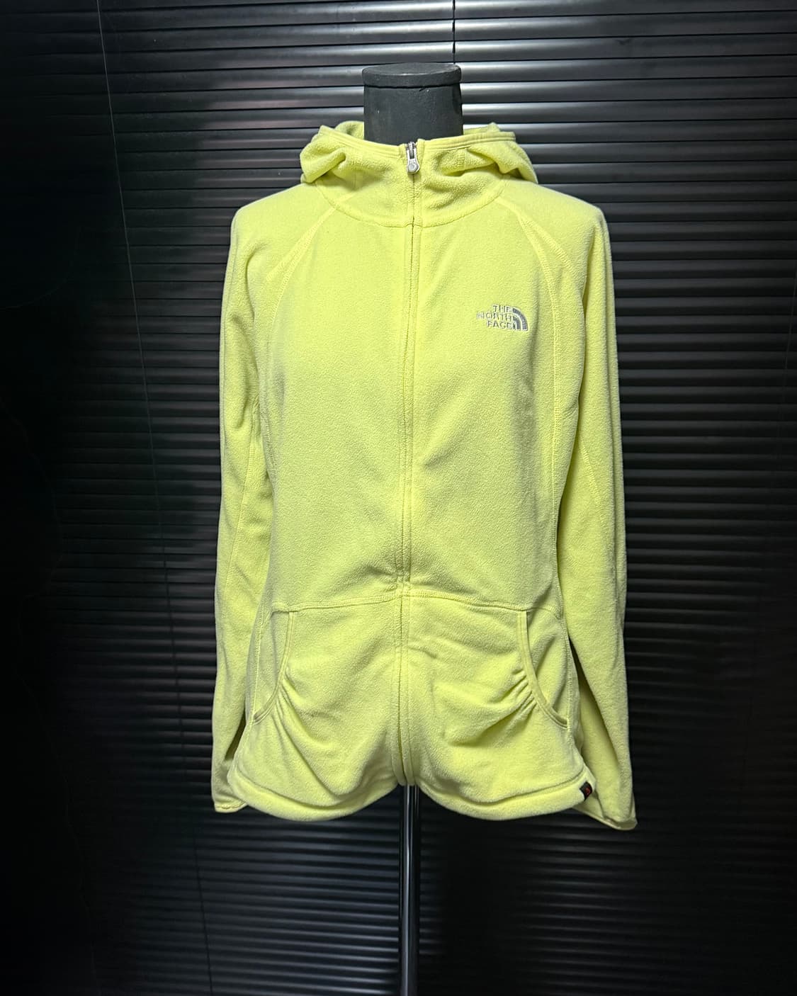 노스페이스 후리스 플리스 노랑색 옐로우 후드 집업 상아색 폴라텍 여성  상품이미지1