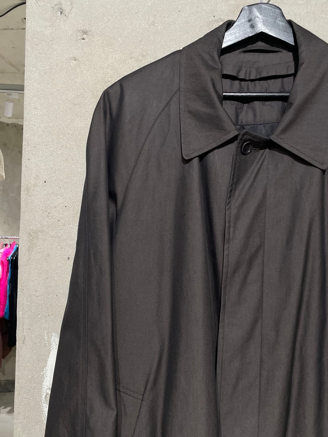 이브 생로랑 뿌르 옴므 다크 브라운 히든 버튼 롱 코트 상품이미지2