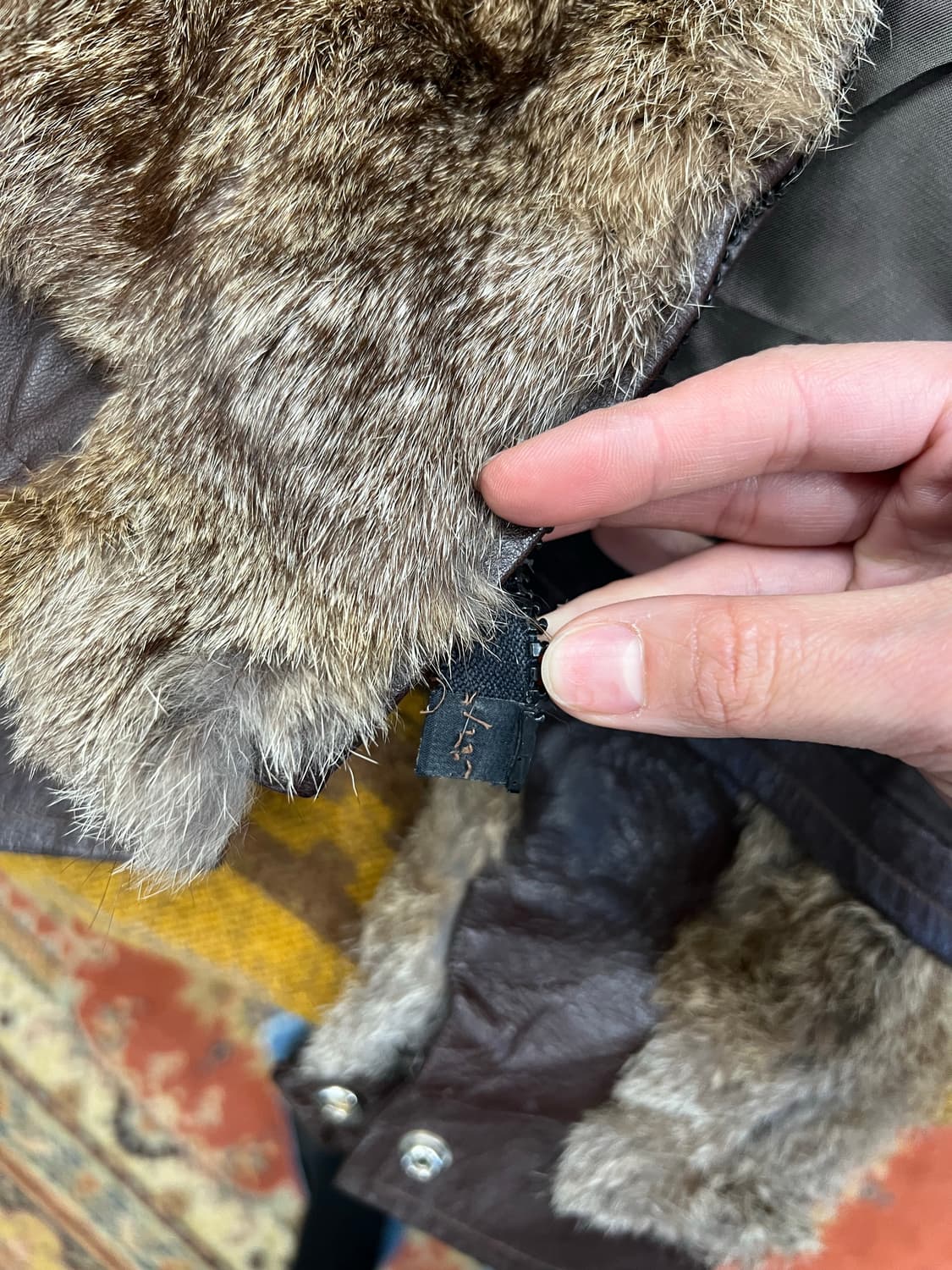 80s Golden Swallow Rabbit Fur Jacket 상품이미지5