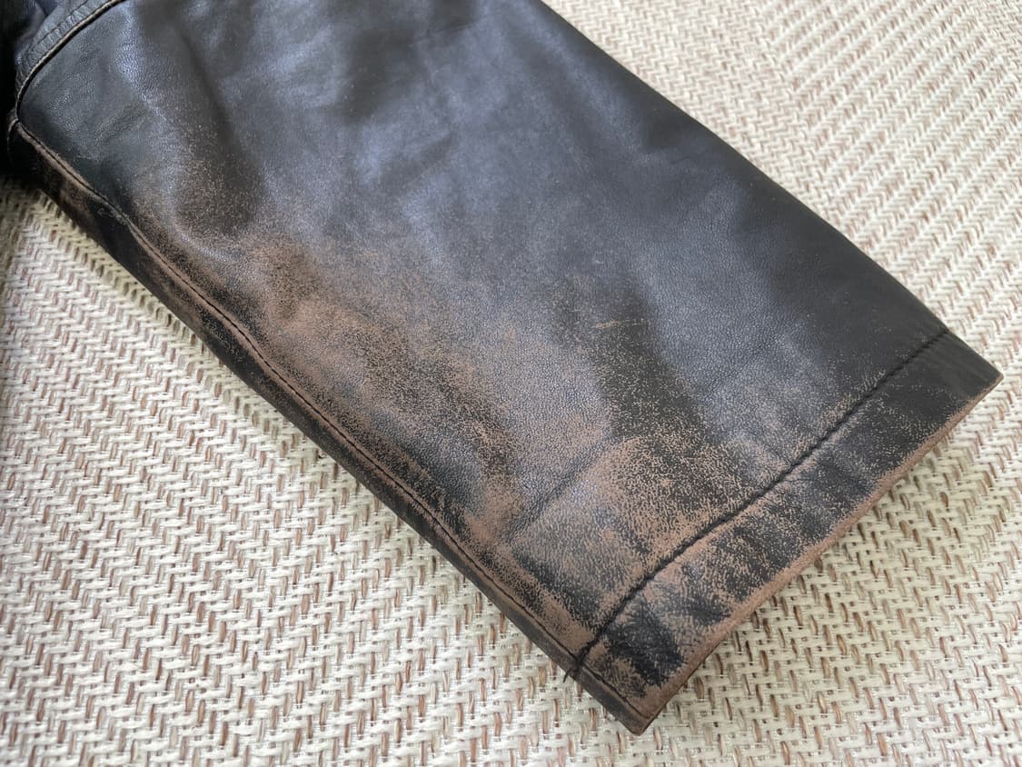 빈티지 양가죽 브라운 에이징 카 코트 상품이미지7