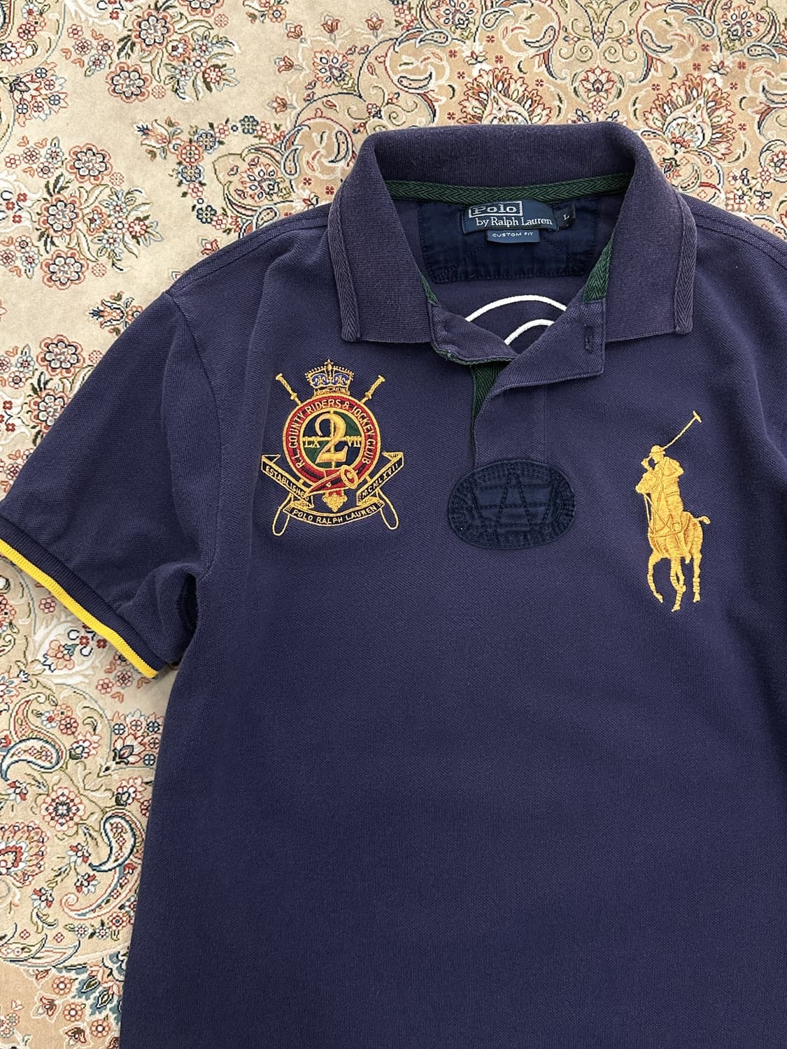 폴로 랄프로렌 네이비/골드 빅포니 럭비 카라티  상품이미지3