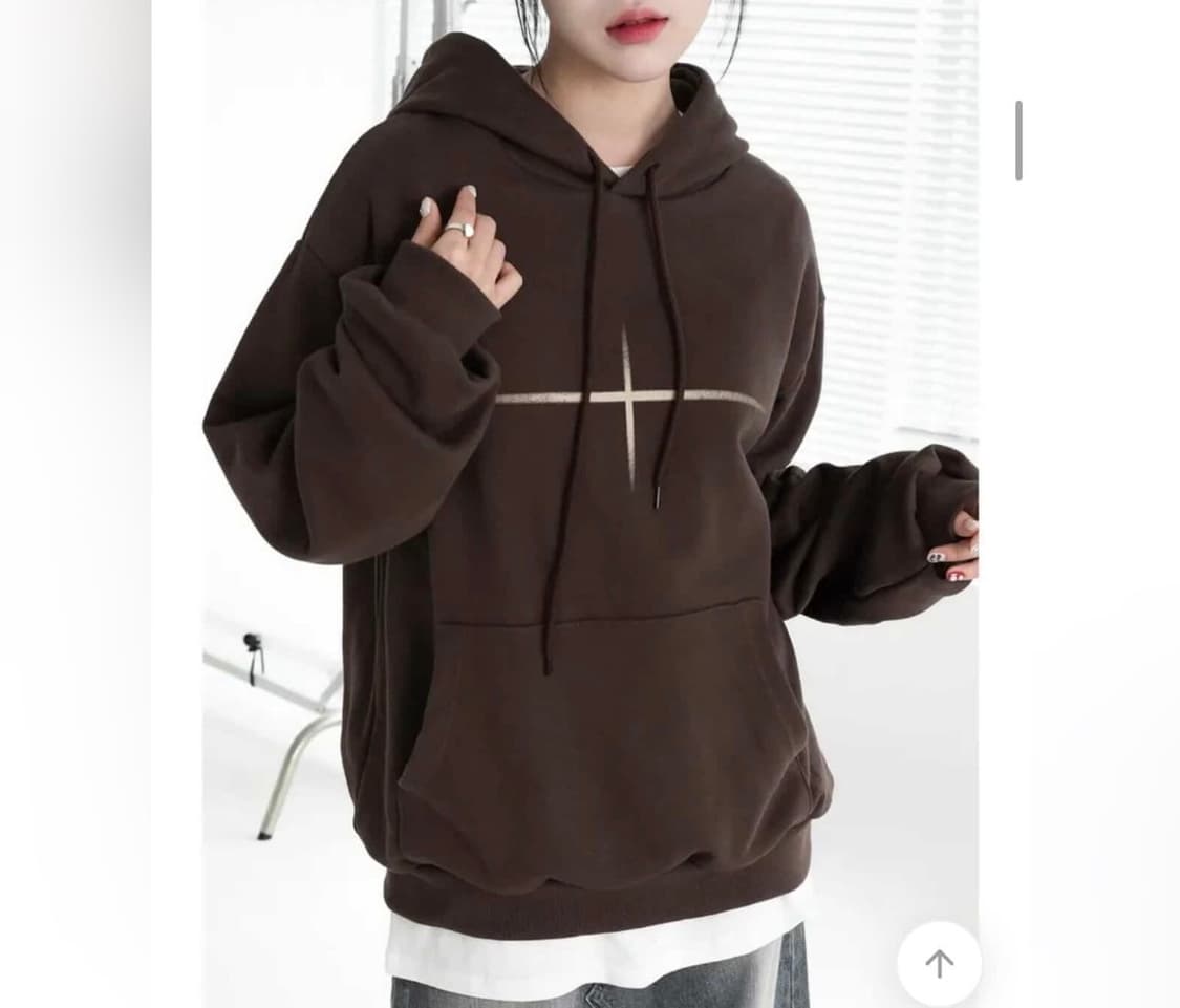 에이블리 브라운 후드티 지그재그브랜디빈티지무신사크림쉬인샵샤이다 상품이미지1