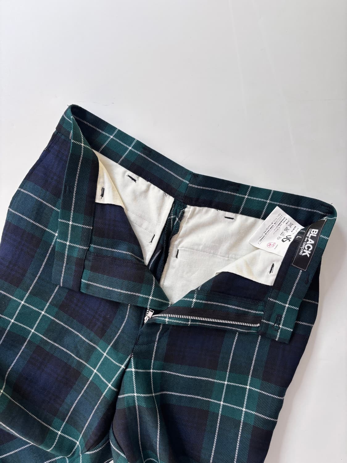 꼼데가르송 블랙 그린 체크 벨티드 팬츠 상품이미지9