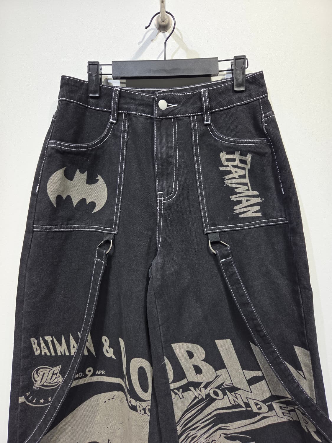 ROMWE 롬위 x 배트맨 콜라보 와이드 데님 팬츠 상품이미지3