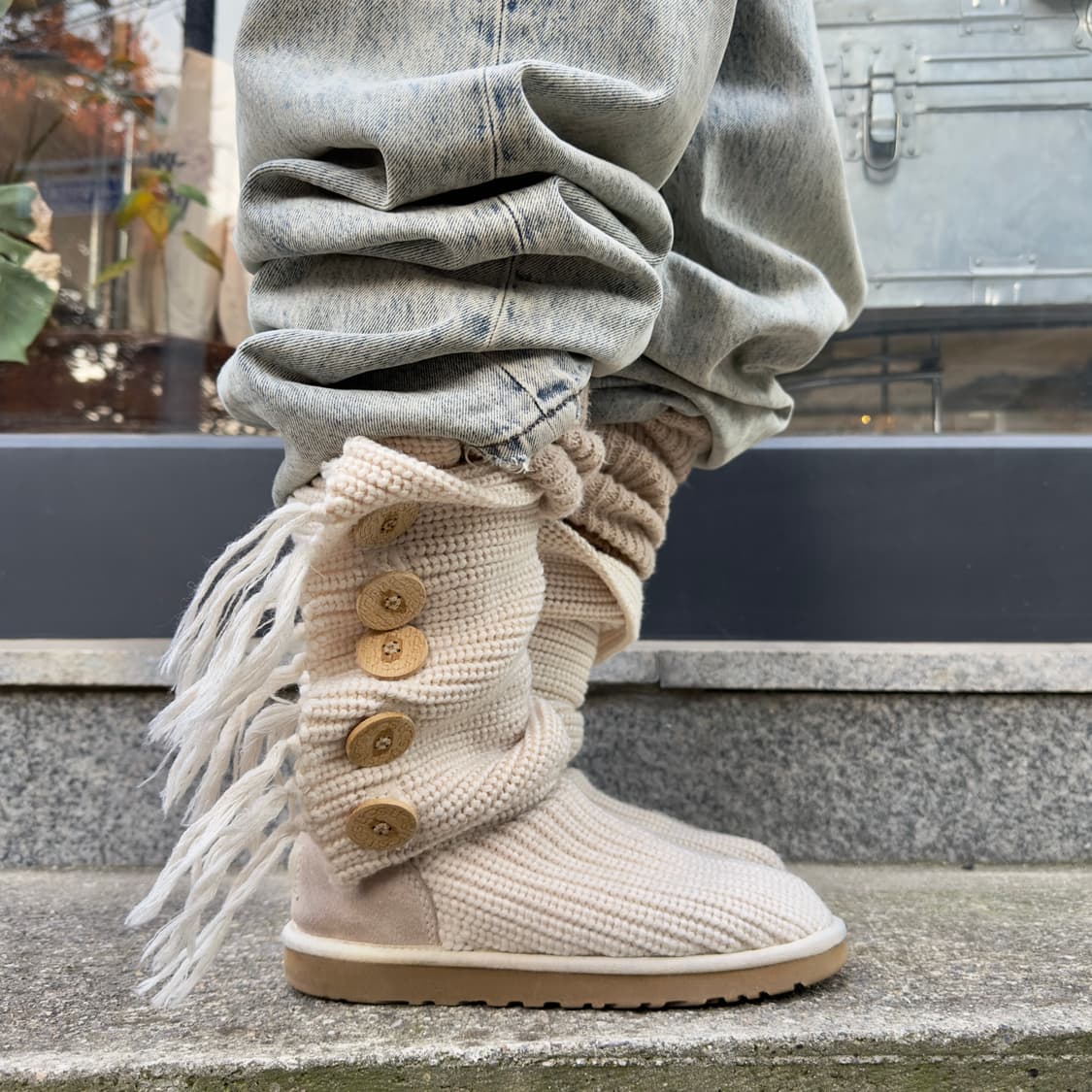 2000s Y2K 니트 카디 어그 부츠 상품이미지8