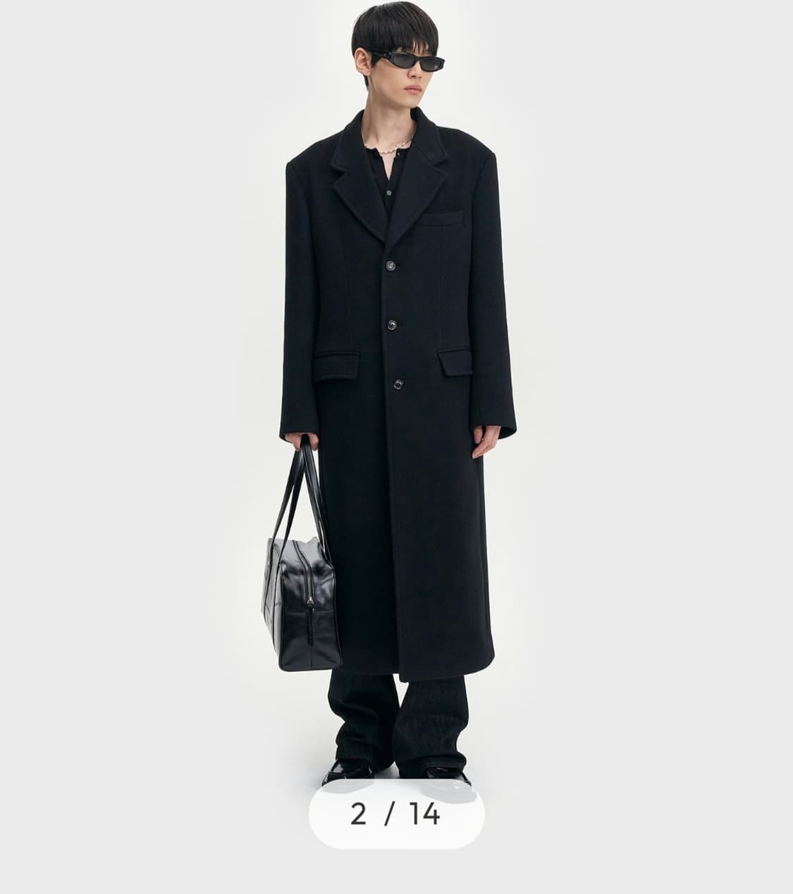 벨리에 버티컬 싱글코트 솔리드 블랙 4 상품이미지2