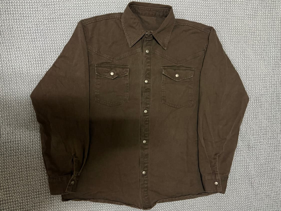 피그먼트 다잉 셔츠 자켓 브라운 XL 새상품 상품이미지1