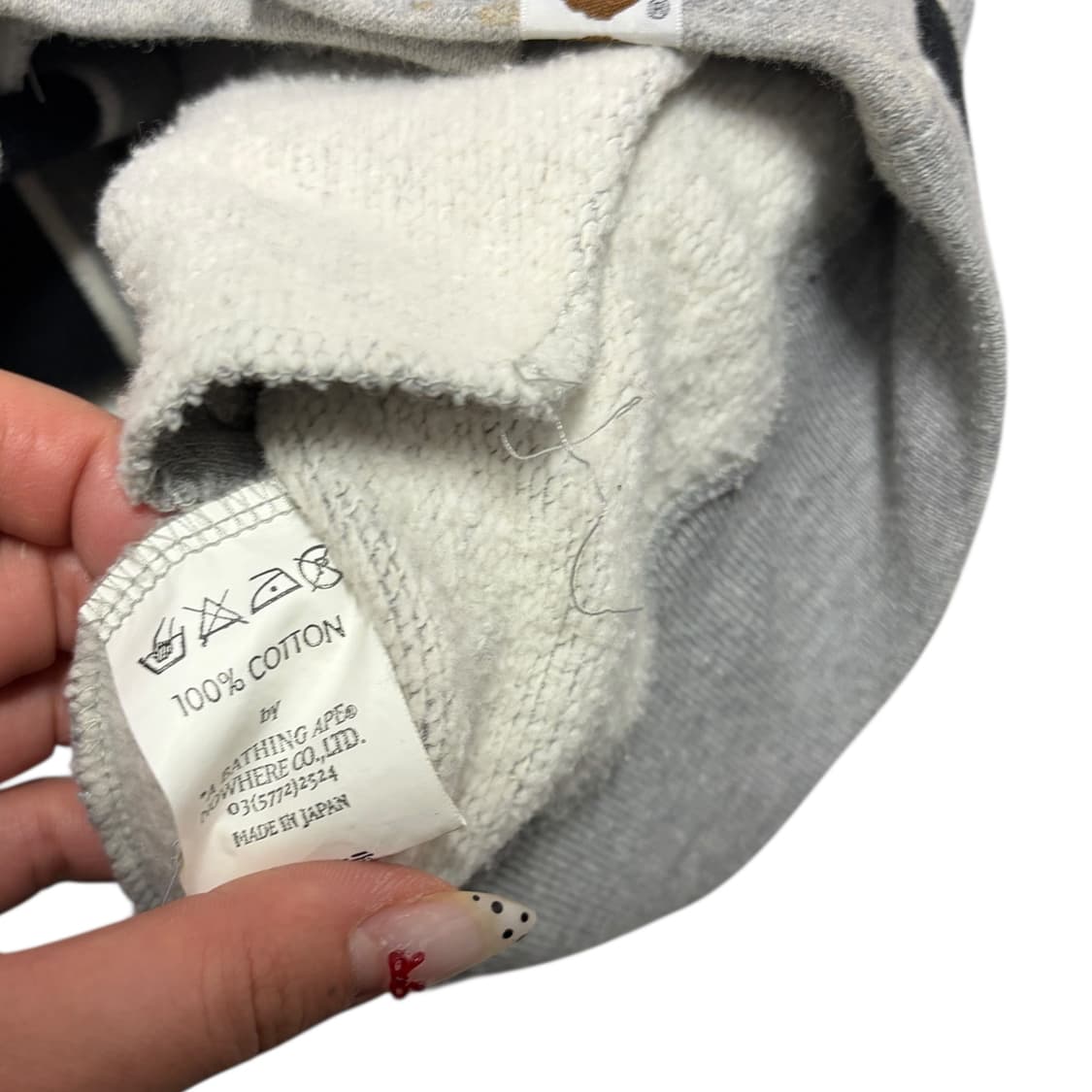 베이프 02 F/W Asnka 그레이 코튼 바시티 자켓 상품이미지5