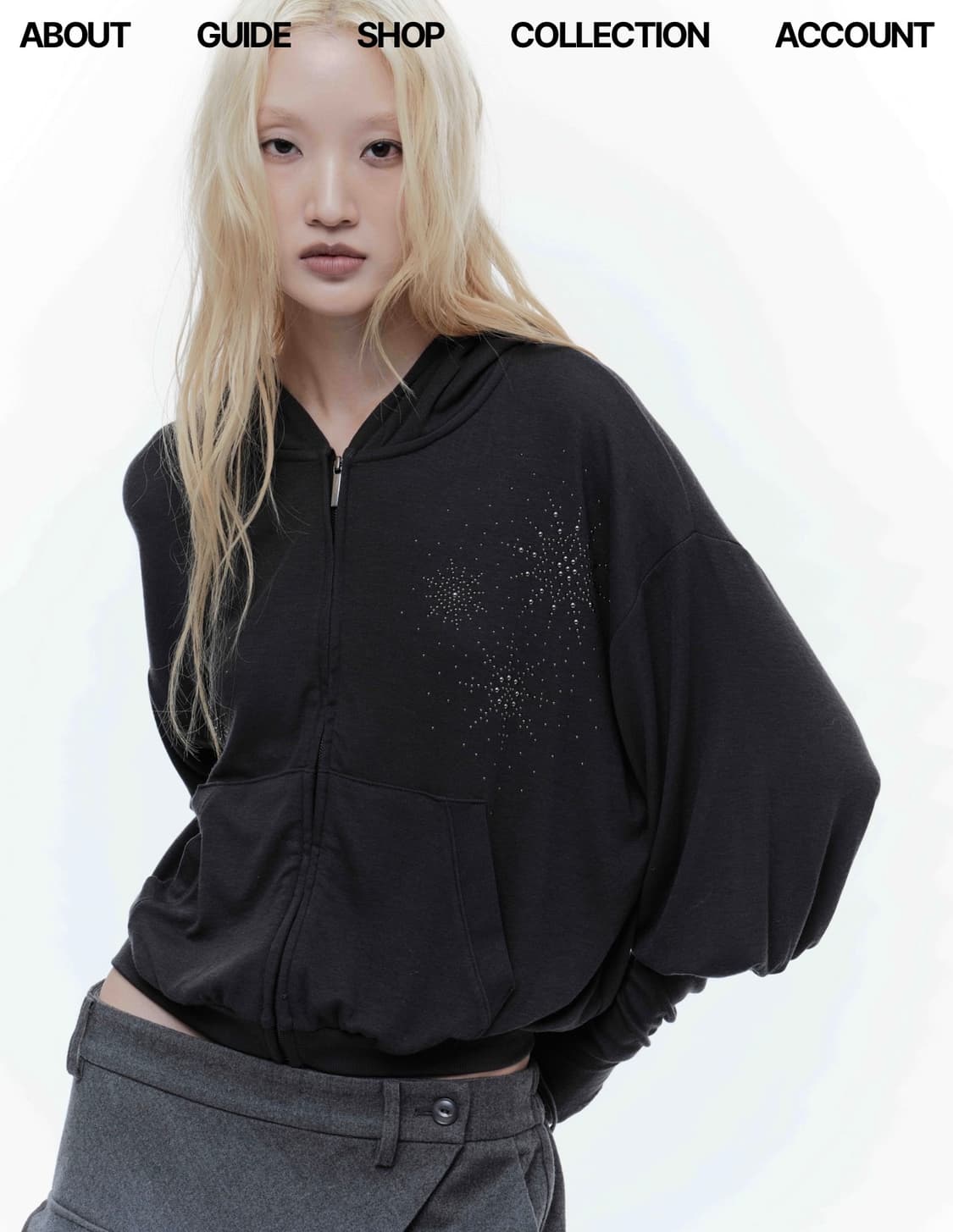 웻태그 워머 집업 후디 차콜 상품이미지4