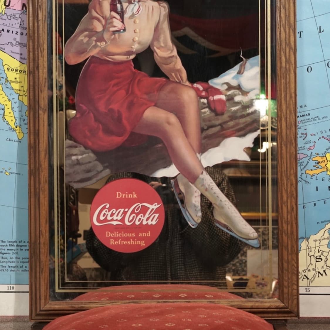 빈티지 코카콜라 핀업걸 거울 액자 상품이미지4