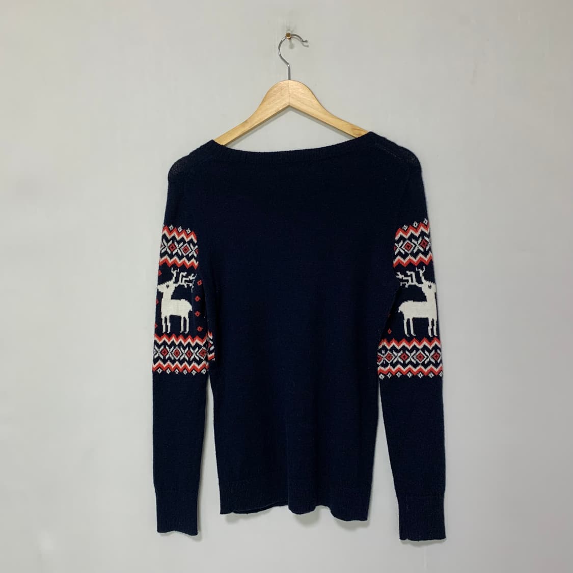 타미힐피거 빈티지 노르딕 사슴 패턴 니트 스웨터 네이비 S 상품이미지6