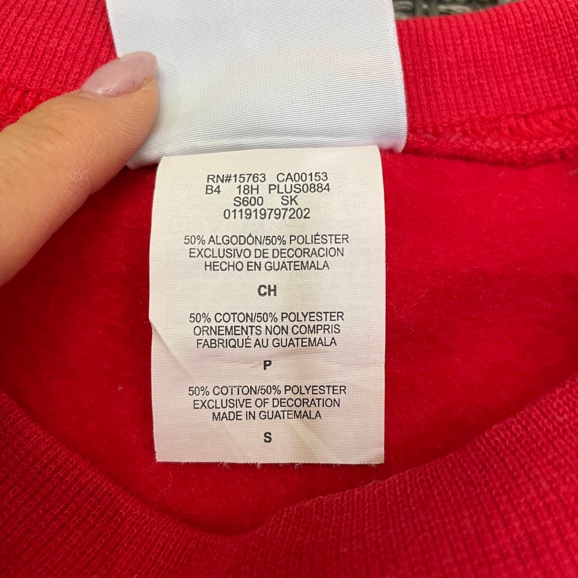 챔피온 레드 다이노스 프린팅 기모 맨투맨 스웻셔츠 S 상품이미지5