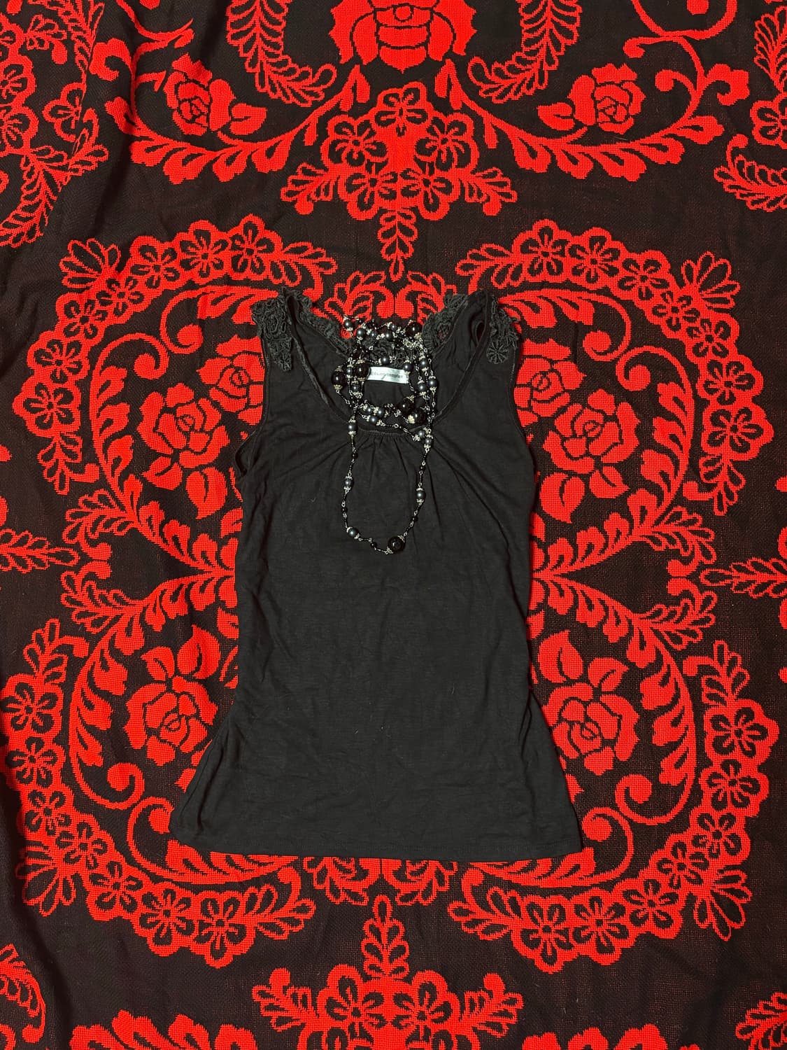 Vintage Gothic grunge floral stones top 상품이미지1